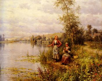 Daniel Ridgway Knight : Knight Louis Aston Country Women After Fishing On A Summer Afternoon